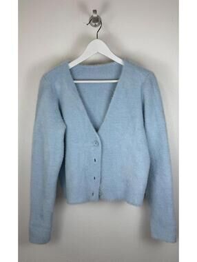 Barbiecore soft fuzzy cardigan light blue - No tag, check measurements in info